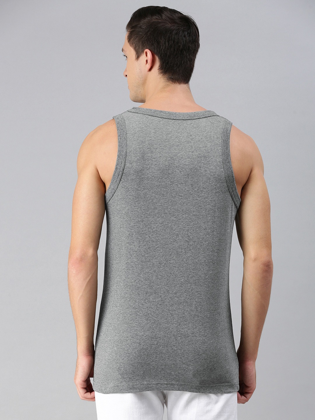 Clothing Innerwear Vests | HRX By Hrithik Roshan Men Solid Melange Lifestyle Innerwear Vests Pack of 2 - UW12308