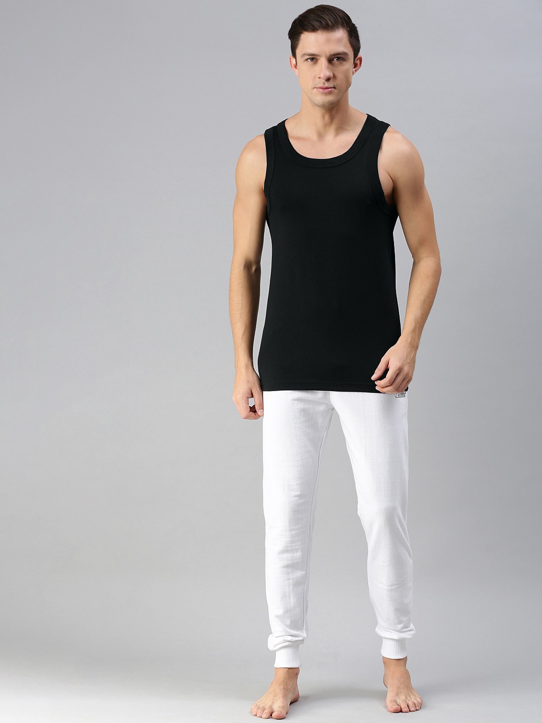 Clothing Innerwear Vests | HRX By Hrithik Roshan Men Solid Melange Lifestyle Innerwear Vests Pack of 2 - LG96285