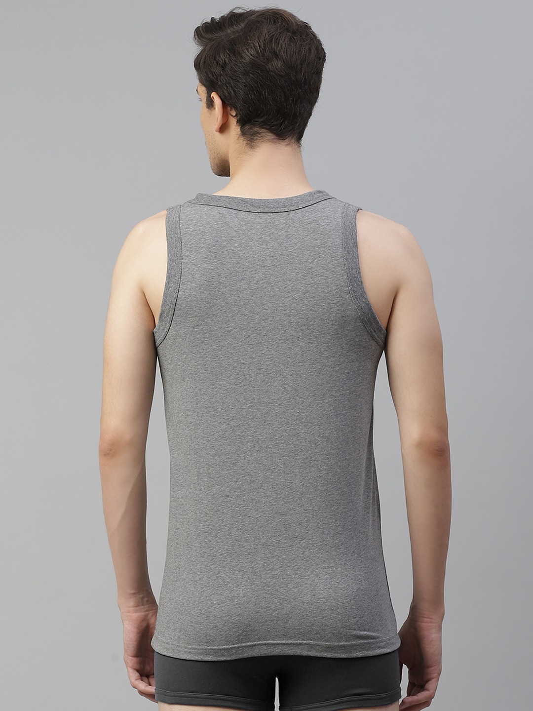 Clothing Innerwear Vests | HRX By Hrithik Roshan Men Soild Melange Lifestyle Innerwear Vest - YL90621