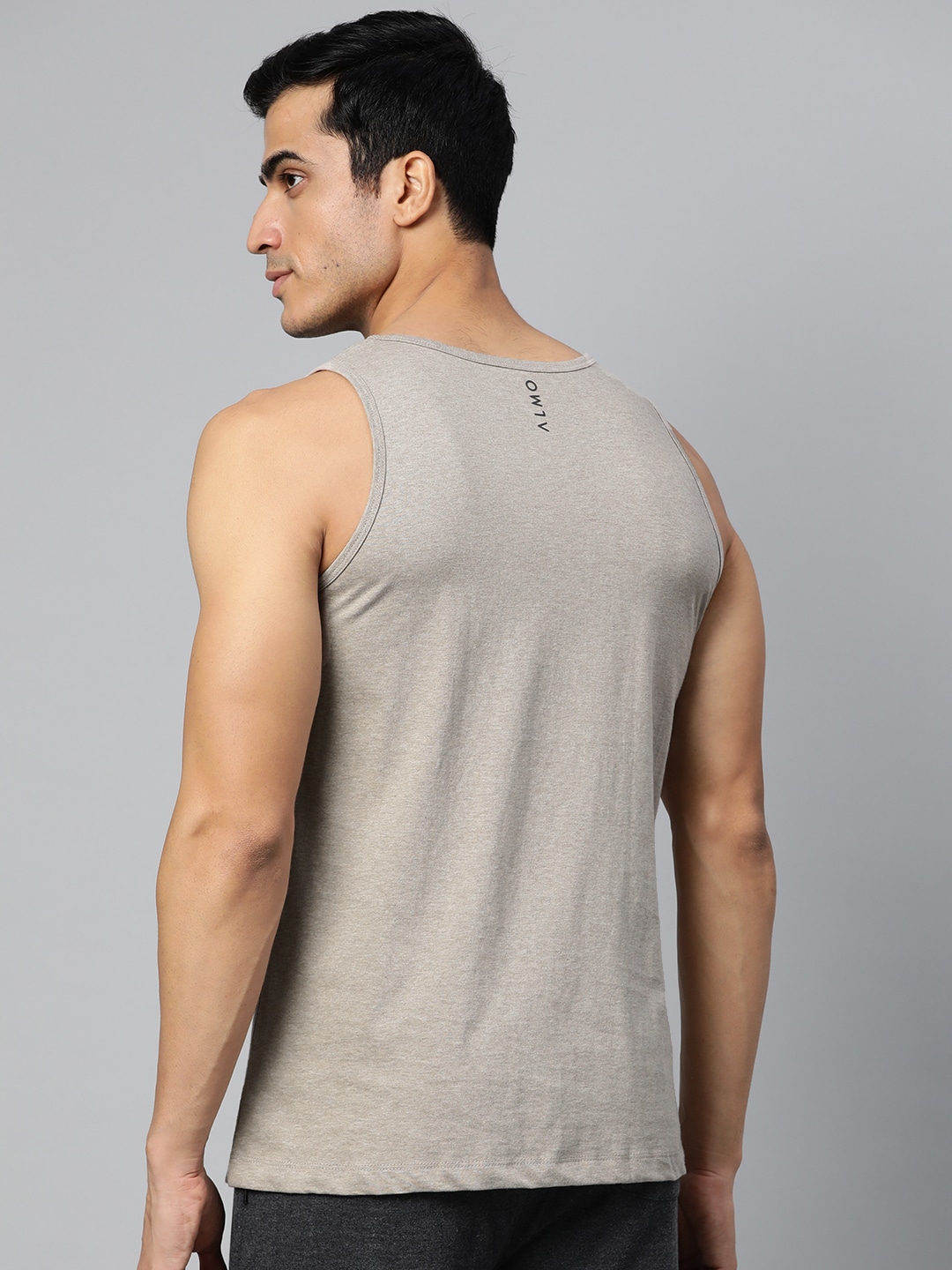 Clothing Innerwear Vests | Almo Wear Men Beige Solid Organic Cotton Innerwear Vest - WC05124