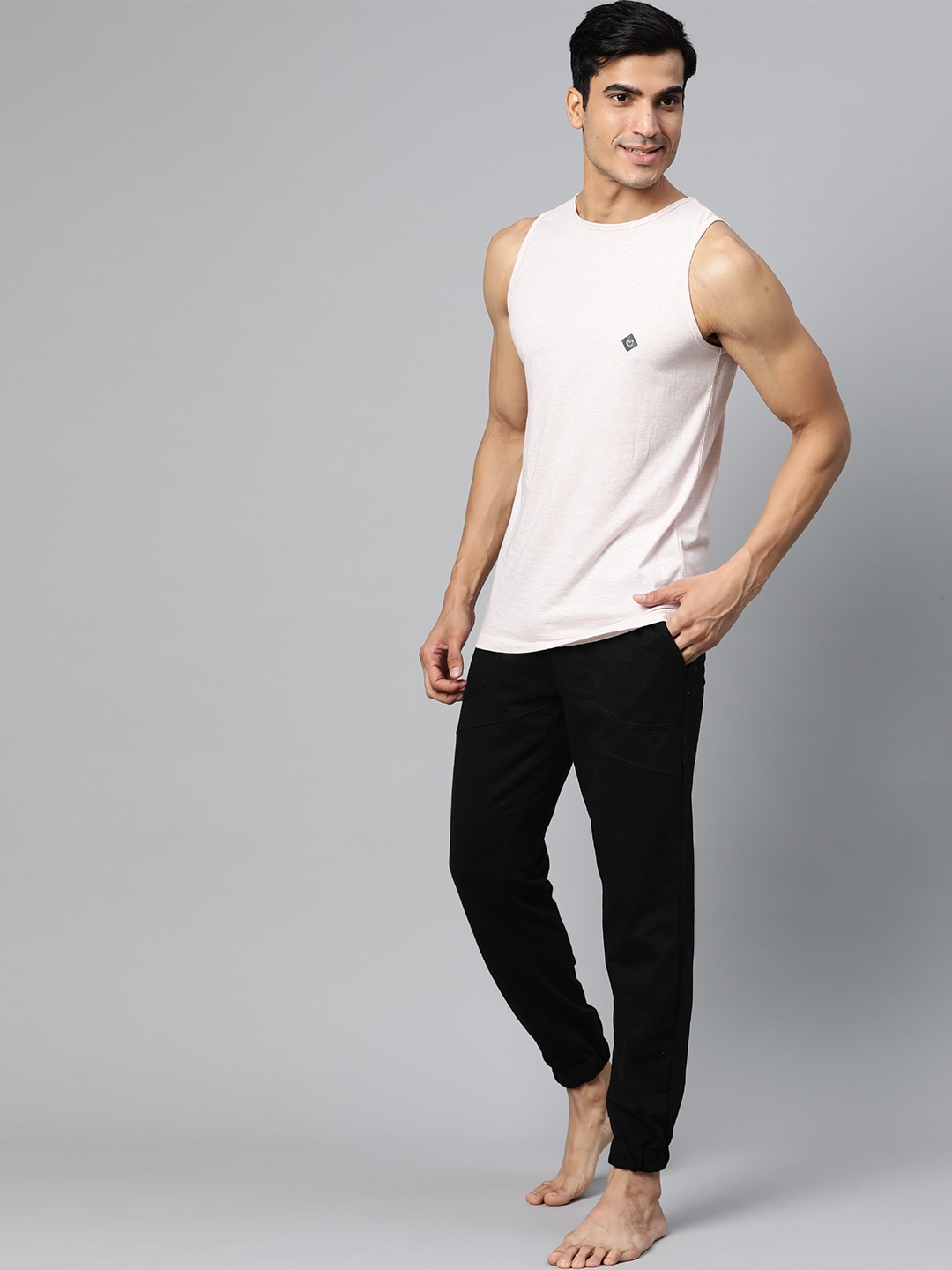 Clothing Innerwear Vests | Almo Wear Men Pink Solid Organic Cotton Innerwear Vest - QI03713