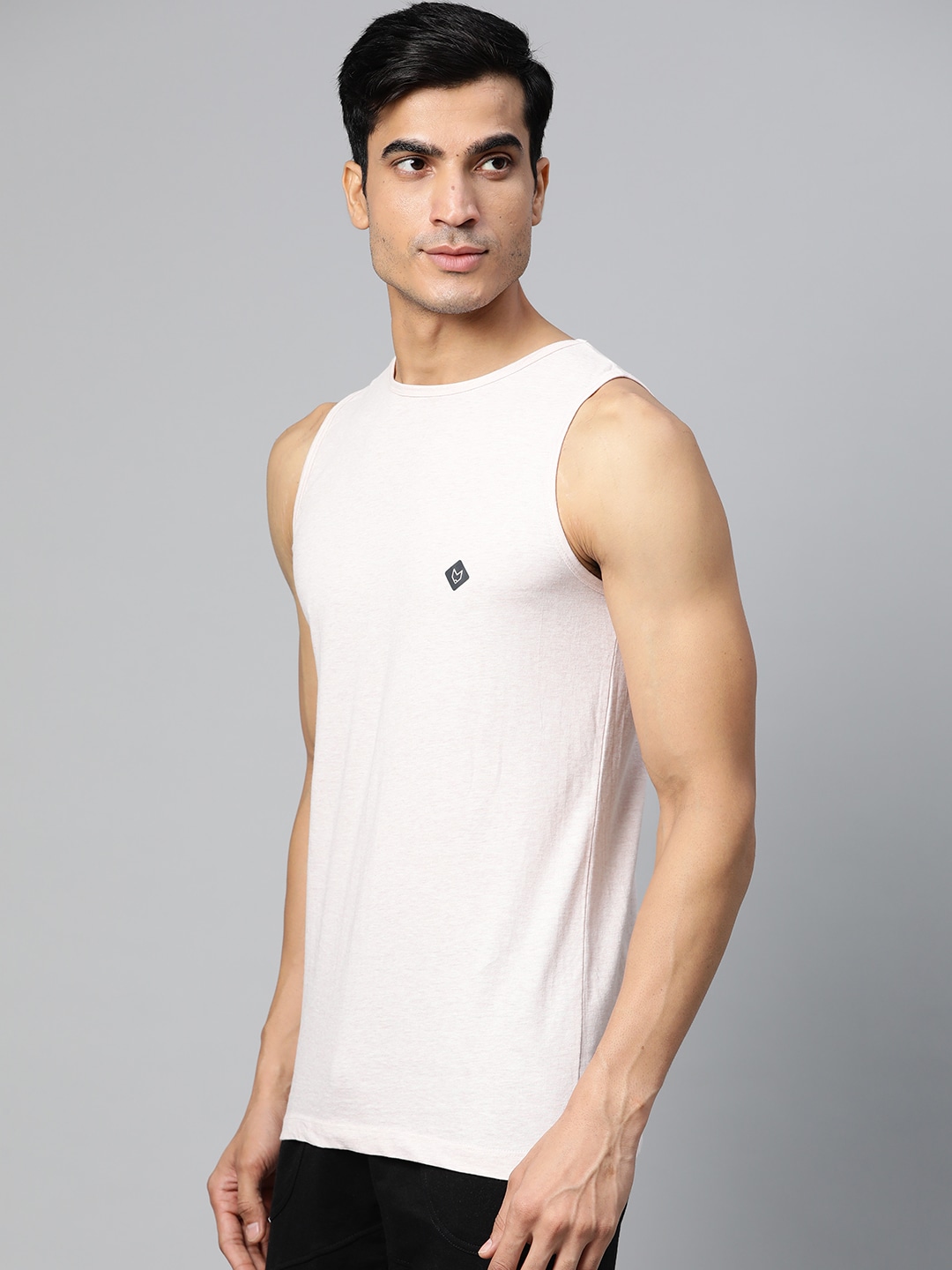 Clothing Innerwear Vests | Almo Wear Men Pink Solid Organic Cotton Innerwear Vest - QI03713