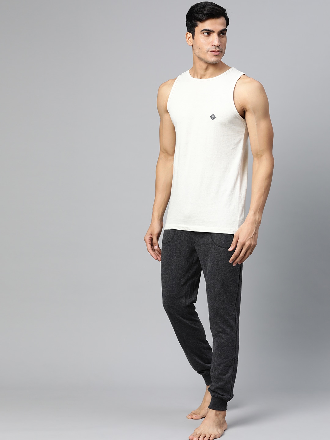 Clothing Innerwear Vests | Almo Wear Men White Solid Organic Cotton Innerwear Vest - VG73934