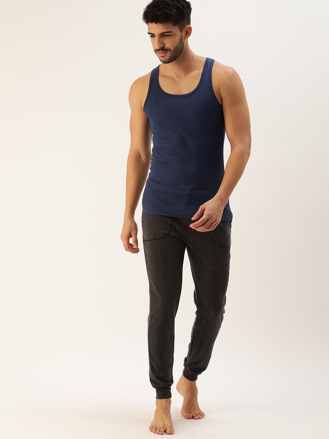 Clothing Innerwear Vests | ether Men Pack Of 2 Navy Blue Ribbed Cotton Innerwear Vests ETHR-RB-PK1-001F - DB04625