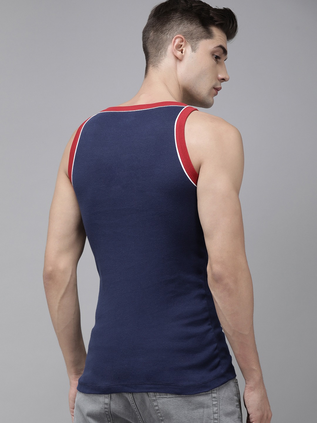 Clothing Innerwear Vests | Roadster Men Pack of 2 Solid Pure Cotton Innerwear Vests - MW89386