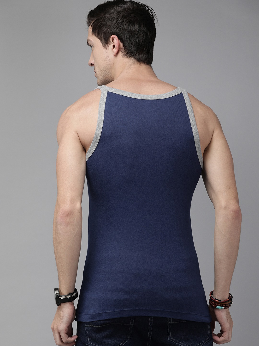Clothing Innerwear Vests | Roadster Men Pack of 2 Solid Pure Cotton Innerwear Vests - IJ44134