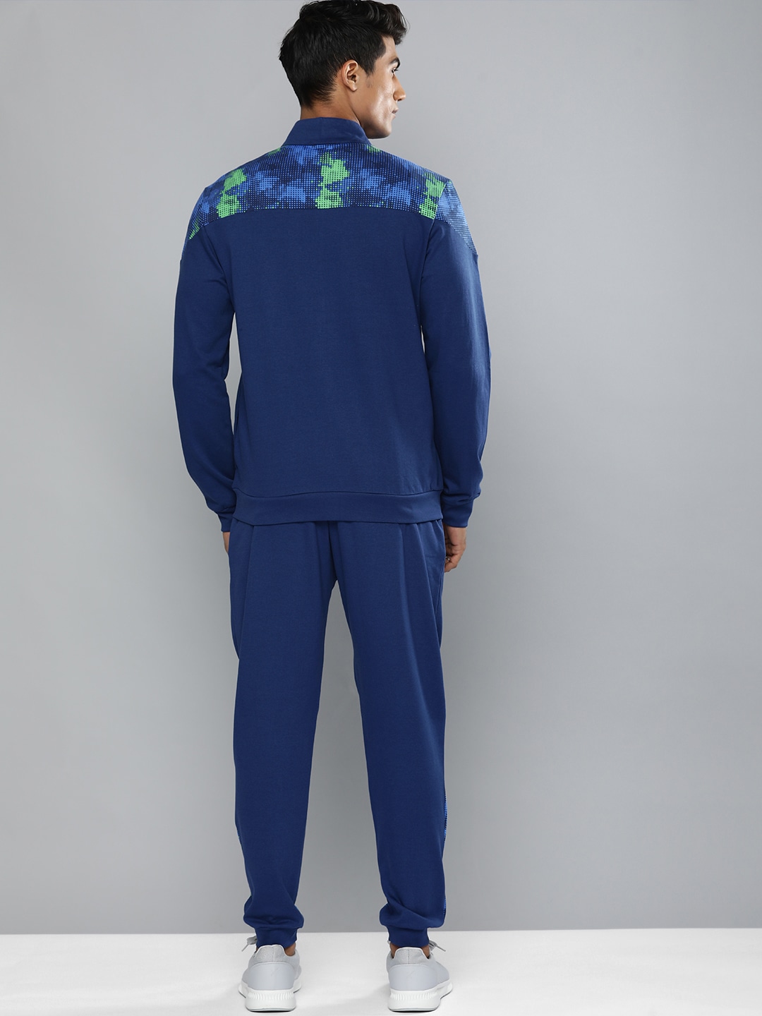 Clothing Tracksuits | HRX By Hrithik Roshan Lifestyle Men Blue Bio-Wash Colourblock Tracksuits - AK68187