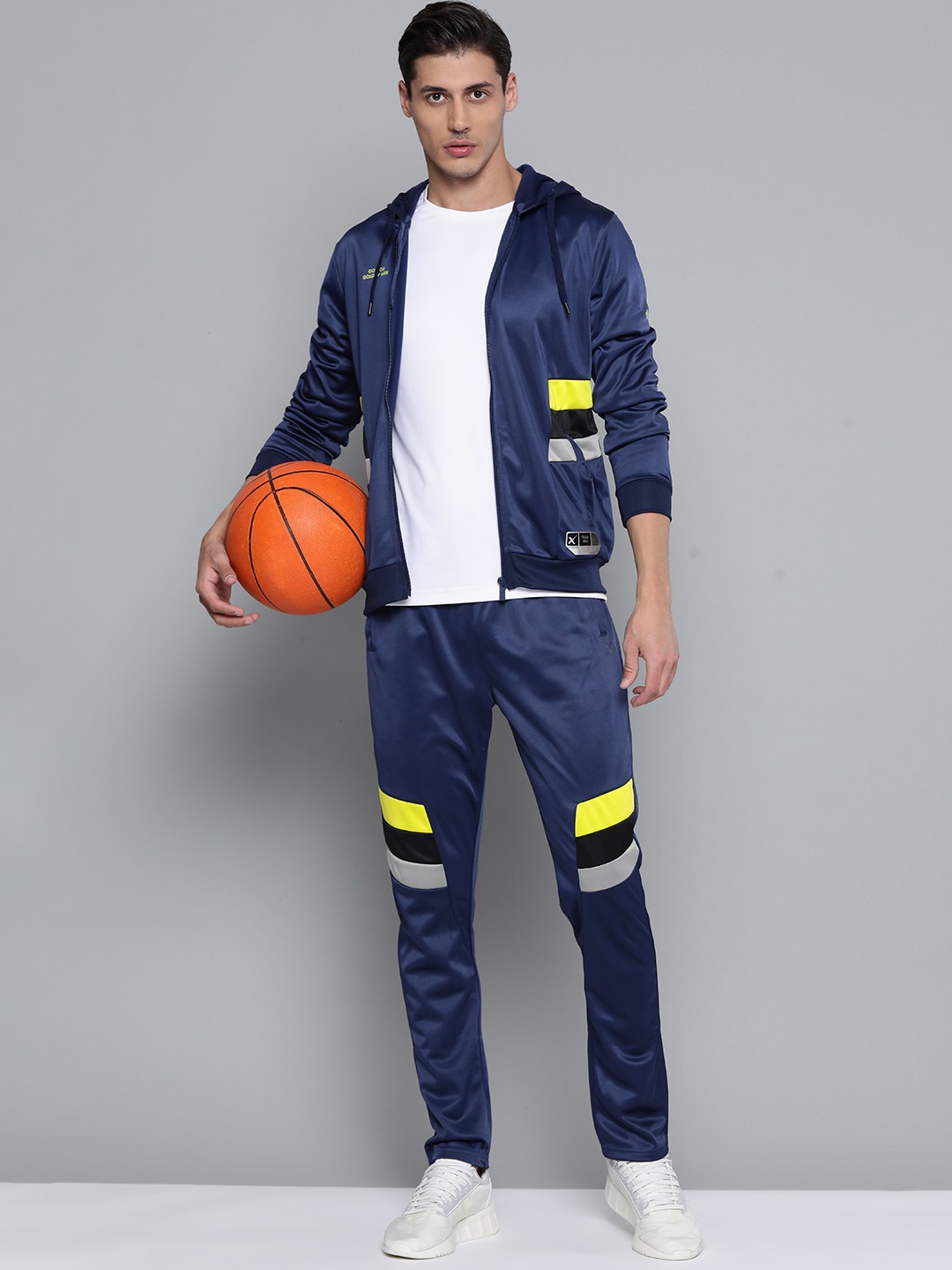 Clothing Tracksuits | HRX By Hrithik Roshan Basketball Men Medieval Blue Rapid-Dry Solid Tracksuits - IE67624
