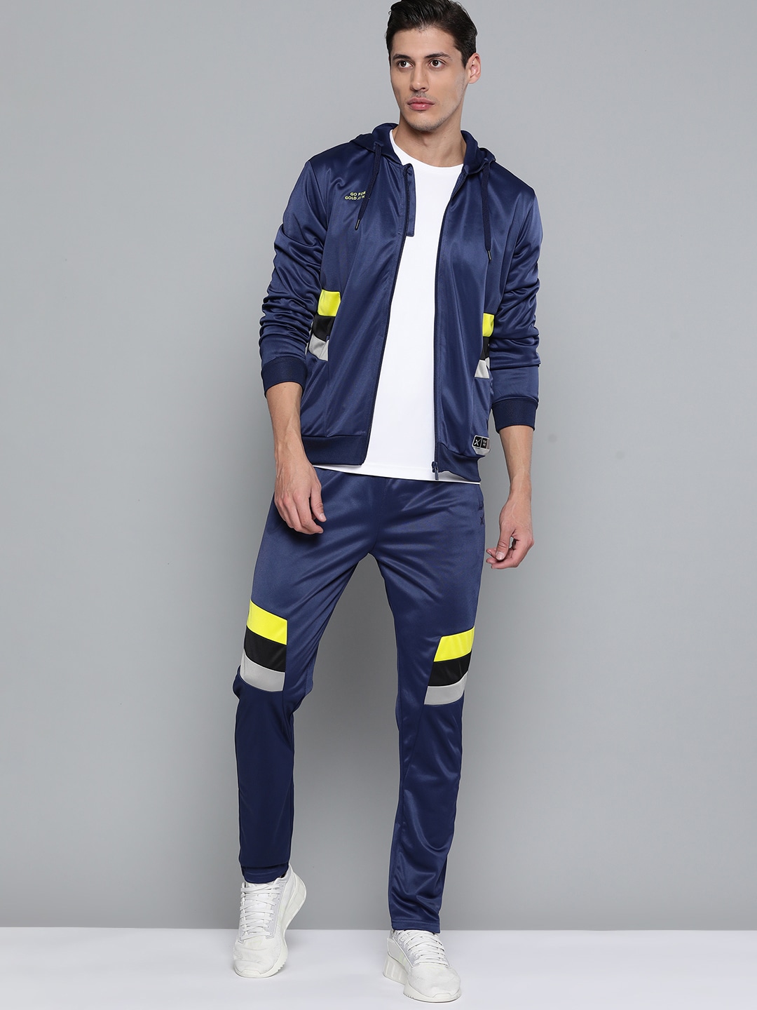 Clothing Tracksuits | HRX By Hrithik Roshan Basketball Men Medieval Blue Rapid-Dry Solid Tracksuits - IE67624