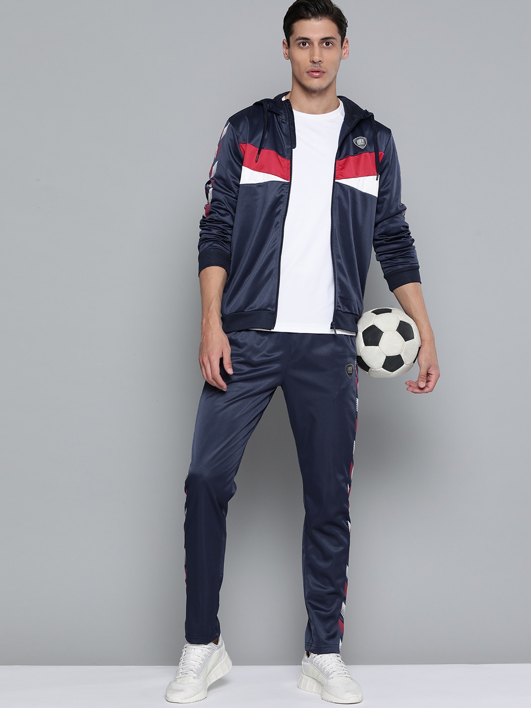 Clothing Tracksuits | HRX By Hrithik Roshan Football Men Medieval Blue Rapid-Dry Solid Tracksuits - QN79788