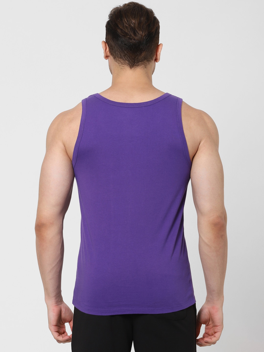 Clothing Innerwear Vests | Jack & Jones Men Purple Printed Tank Vest - SH02263