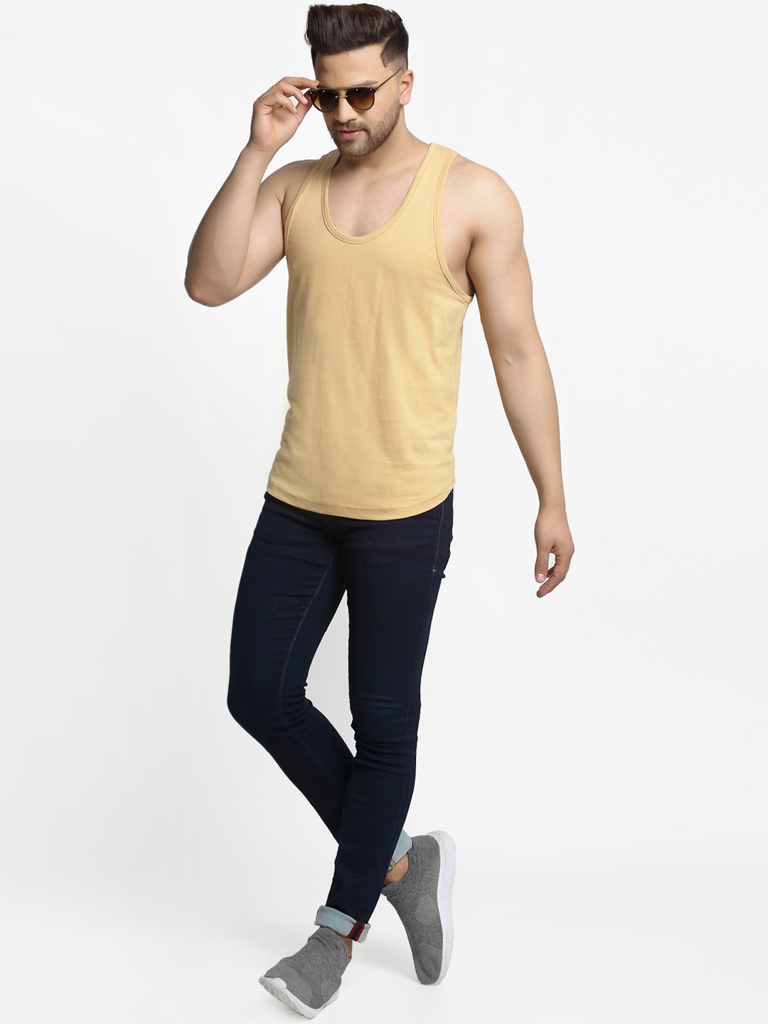 Clothing Innerwear Vests | Friskers Men Pack Of 2 Solid Pure Cotton Casual Gym Vests - VI07286