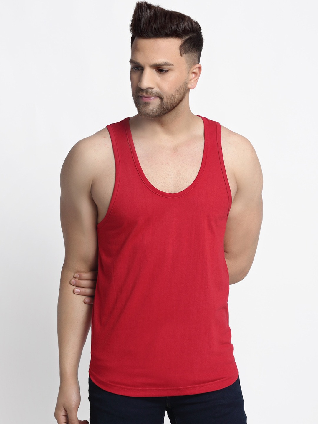 Clothing Innerwear Vests | Friskers Men Pack Of 2 Solid Pure Cotton Casual Gym Vests - VI07286