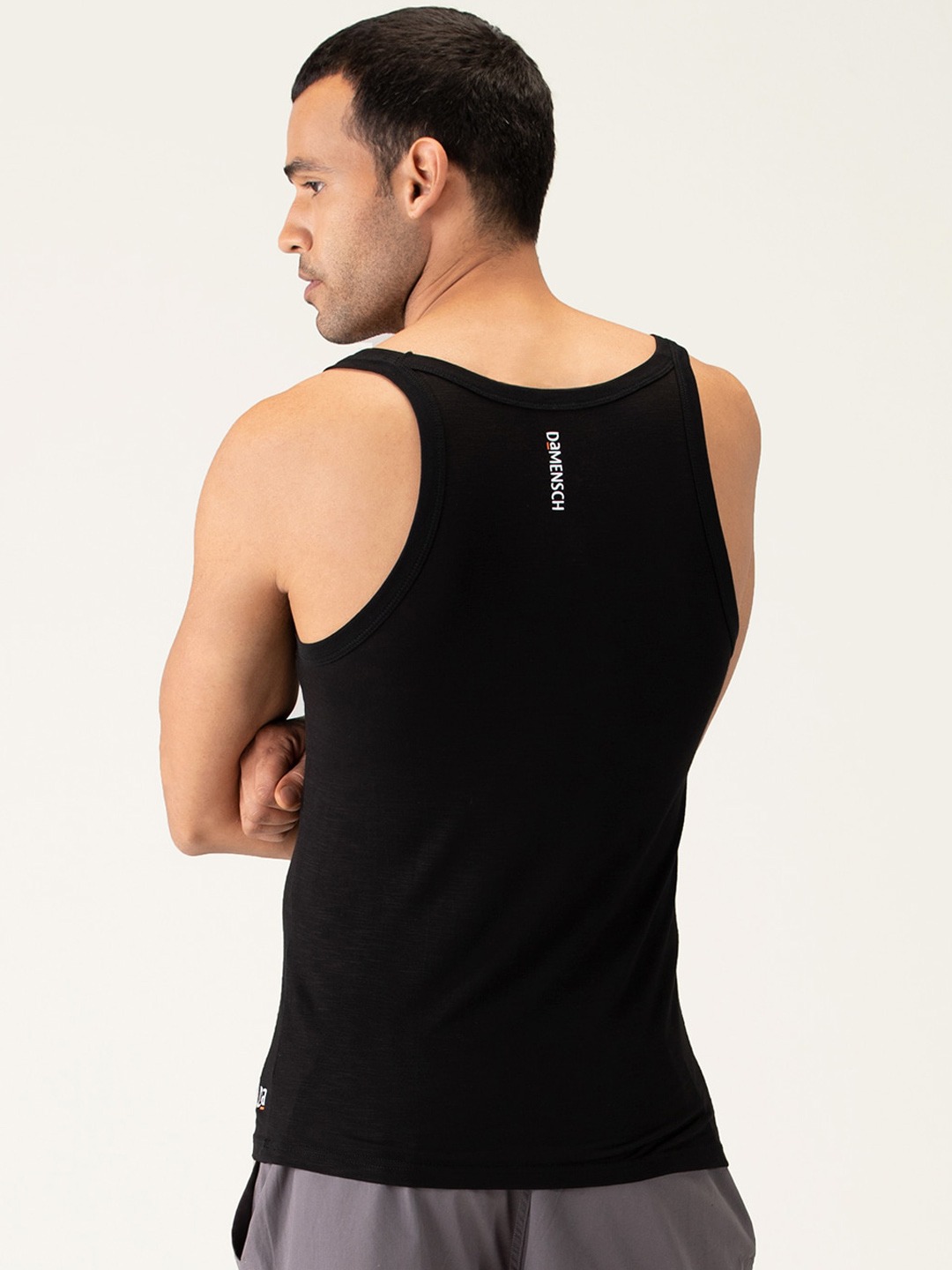 Clothing Innerwear Vests | DAMENSCH Men Pack Of 2 Black Solid Anti-Microbial NEO Bamboo Square Neck Vest - CC33294