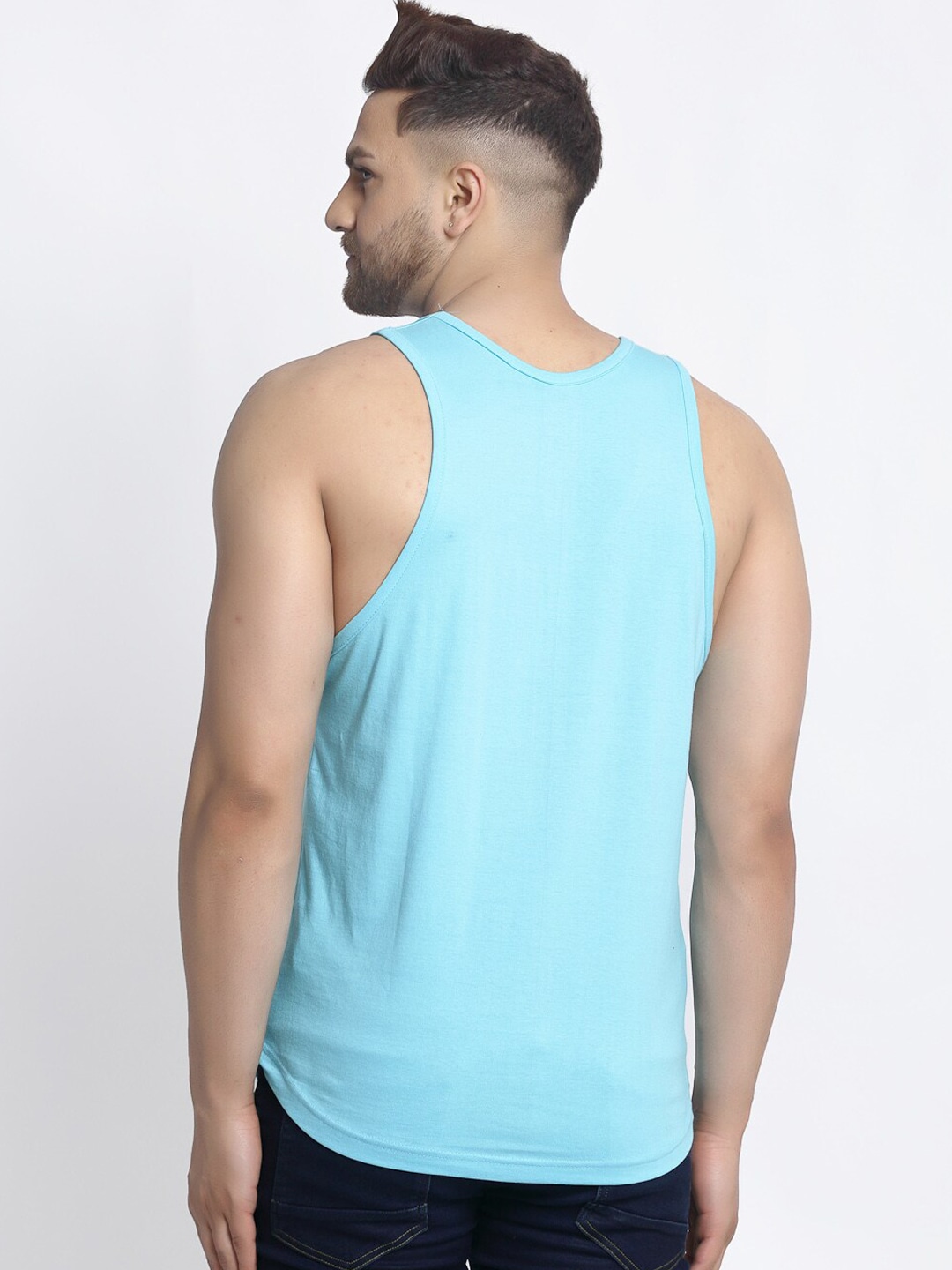 Clothing Innerwear Vests | Friskers Men Pack Of 2 Printed Pure Cotton Drop Cut Innerwear Vests - JR46356