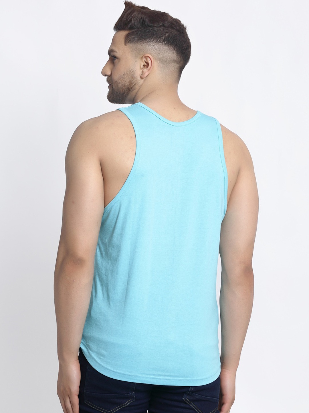 Clothing Innerwear Vests | Friskers Men Pack Of 2 Printed Pure Cotton Drop Cut Innerwear Vests - MV21795