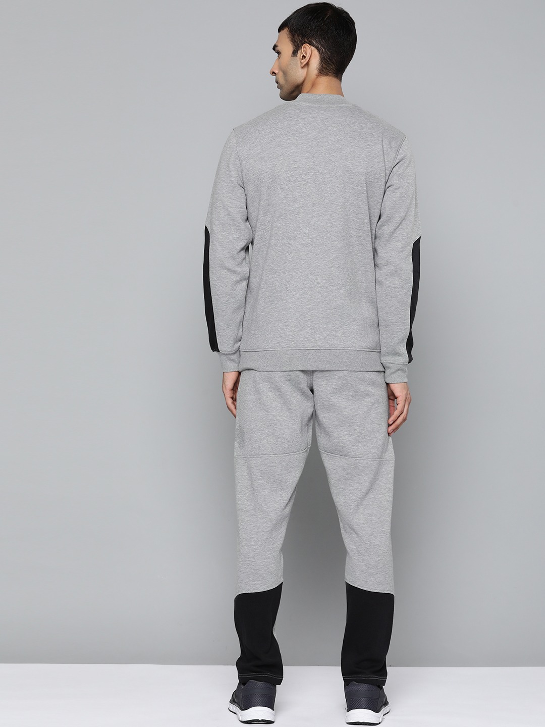 Clothing Tracksuits | Alcis Men Grey Melange & Black Solid Track Suits - ES65846