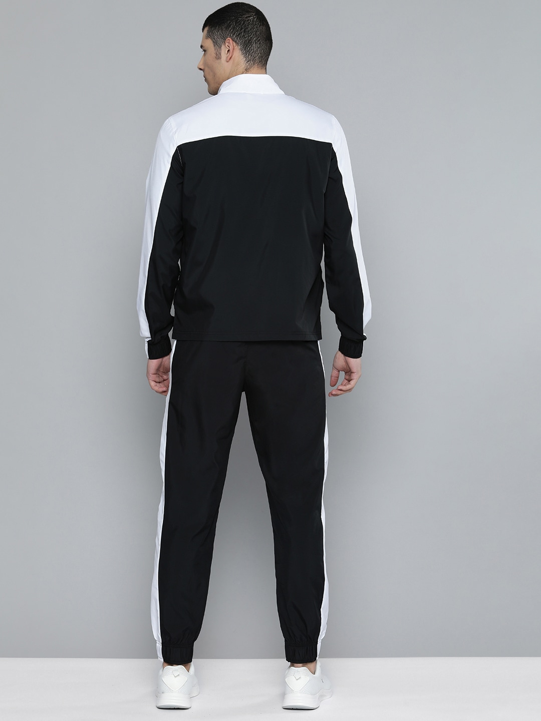 Clothing Tracksuits | Puma Men Charcoal Black & White Colourblocked Tracksuits - OK35620