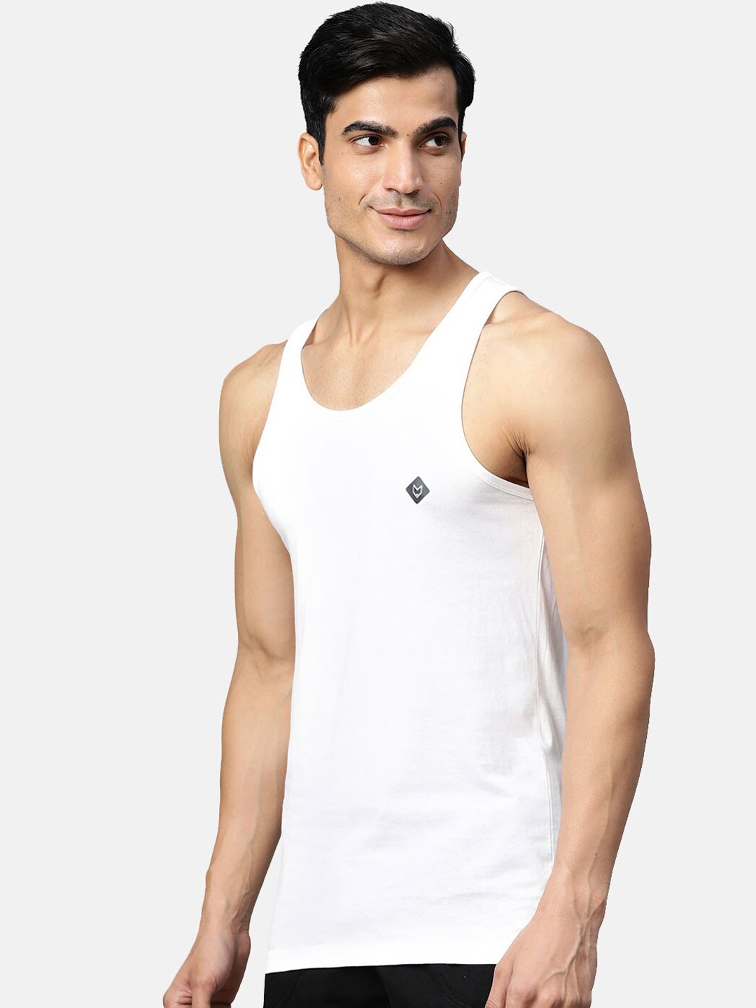 Clothing Innerwear Vests | Almo Wear Men Pack Of 3 White Solid Slim-Fit Cotton Innerwear Vests - YV93001