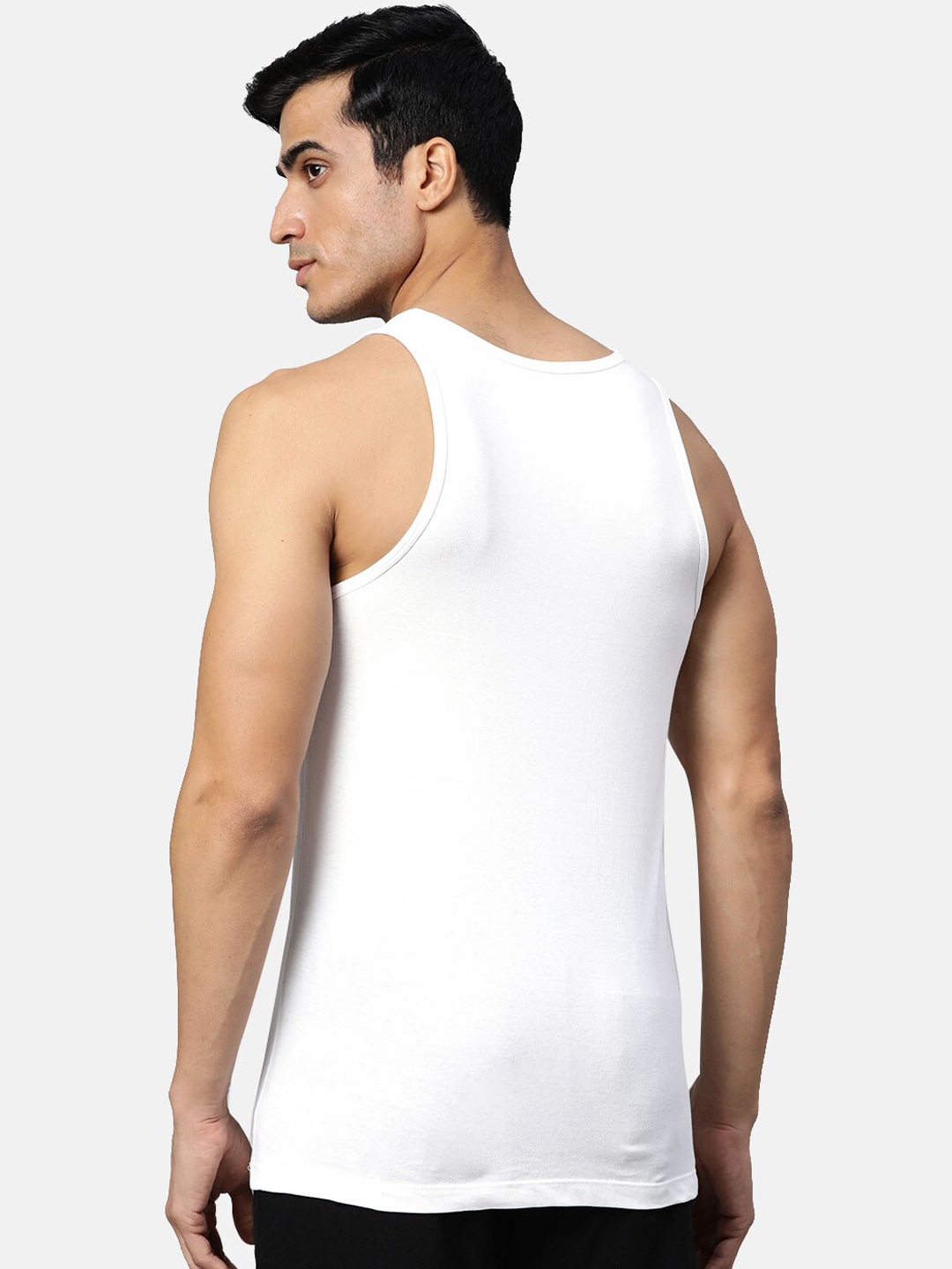 Clothing Innerwear Vests | Almo Wear Men Black Fresco Slim Fit Cotton Vest Pack of 5 - DN68264