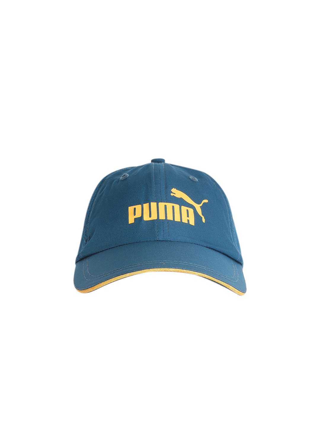 Accessories Caps | Puma Unisex Teal Blue & Mustard Yellow Performance Visor Brand Logo Print Sports Cap - SI63563