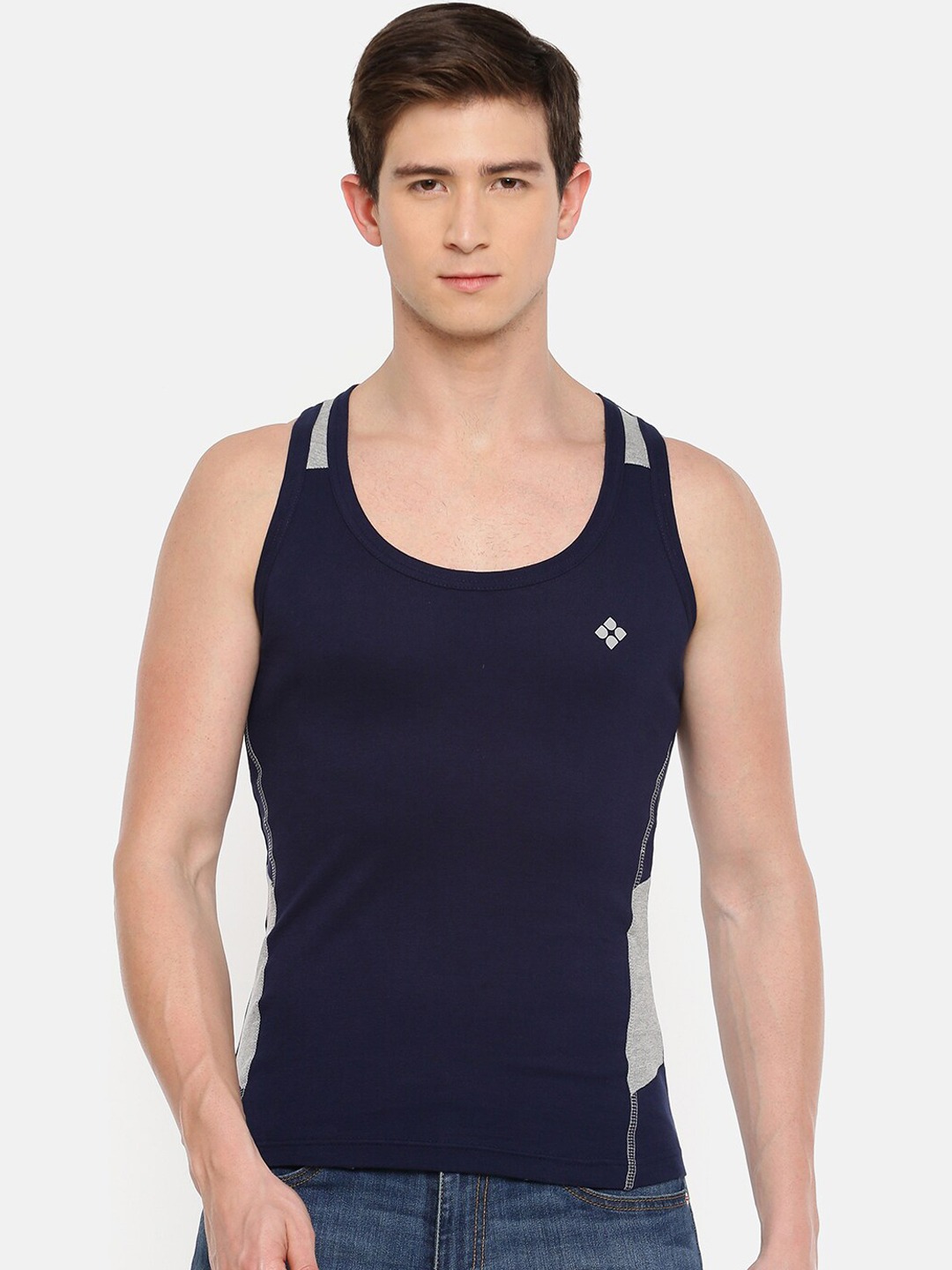 Clothing Innerwear Vests | Dollar Bigboss Men Pack Of 2 Assorted Cotton Gym Vests - KB45072