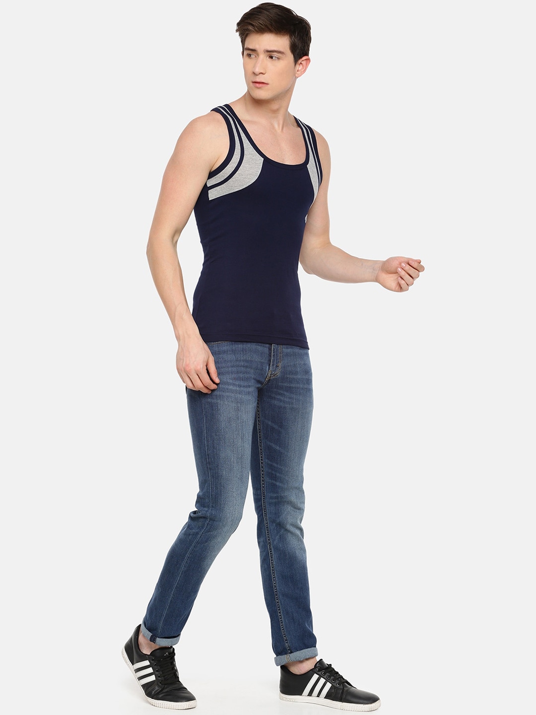 Clothing Innerwear Vests | Dollar Bigboss Men Pack Of 5 Assorted Cotton Gym Vests - FF00258