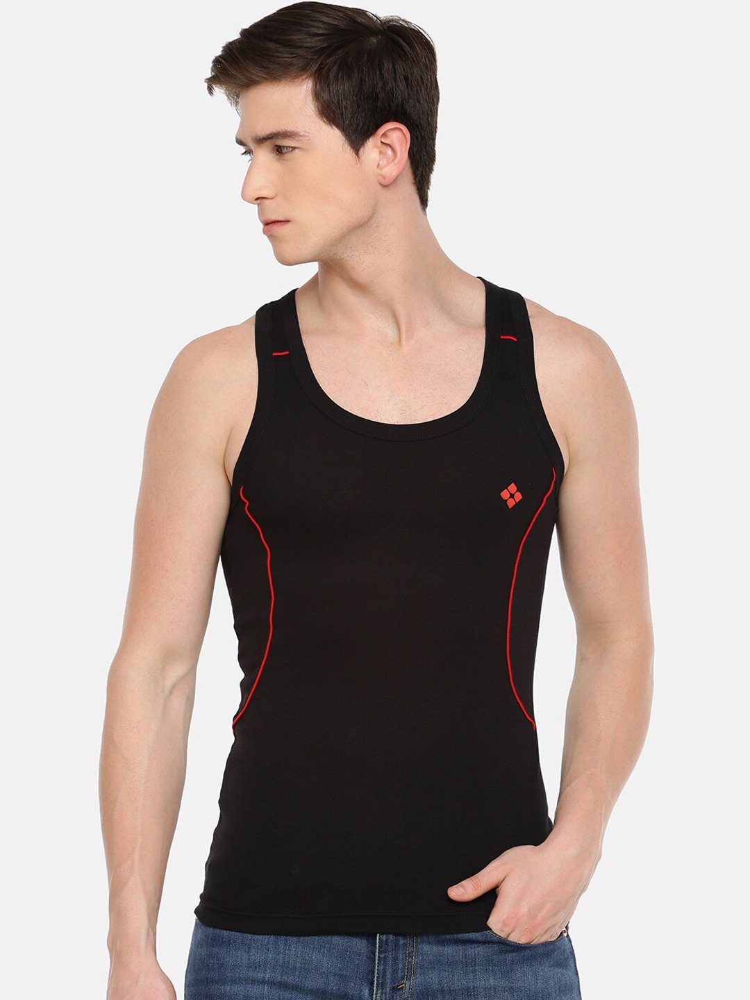 Clothing Innerwear Vests | Dollar Bigboss Men Pack Of 3 Assorted Cotton Gym Vests - XI84679