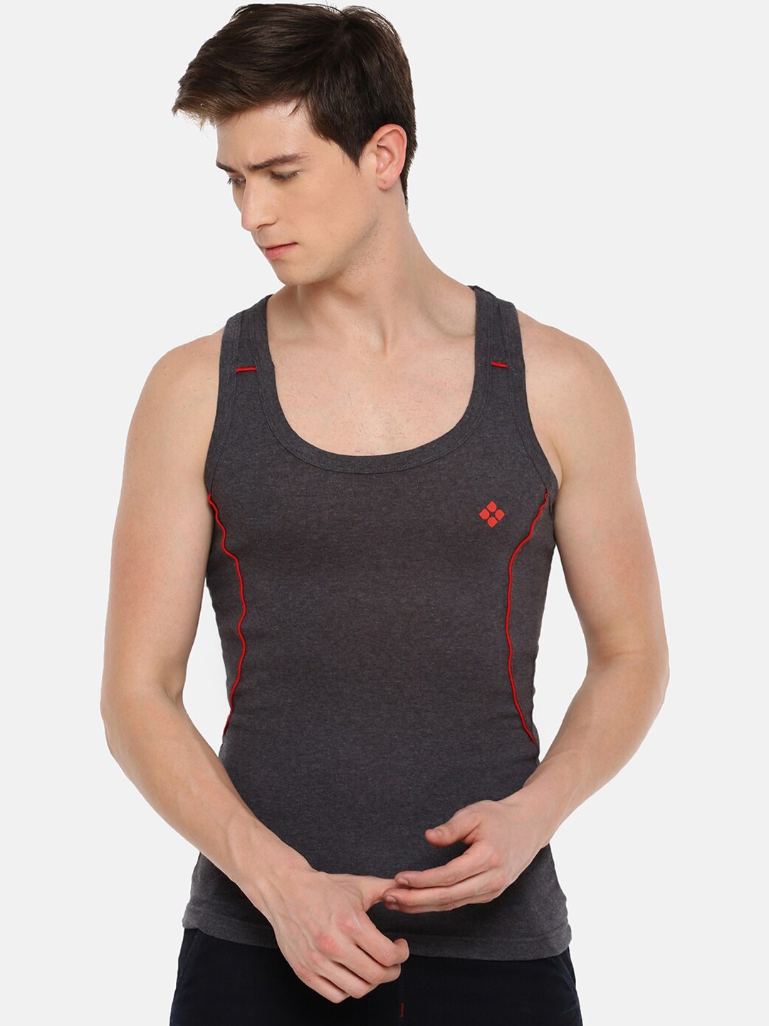 Clothing Innerwear Vests | Dollar Bigboss Men Pack Of 3 Assorted Cotton Gym Vests - XI84679