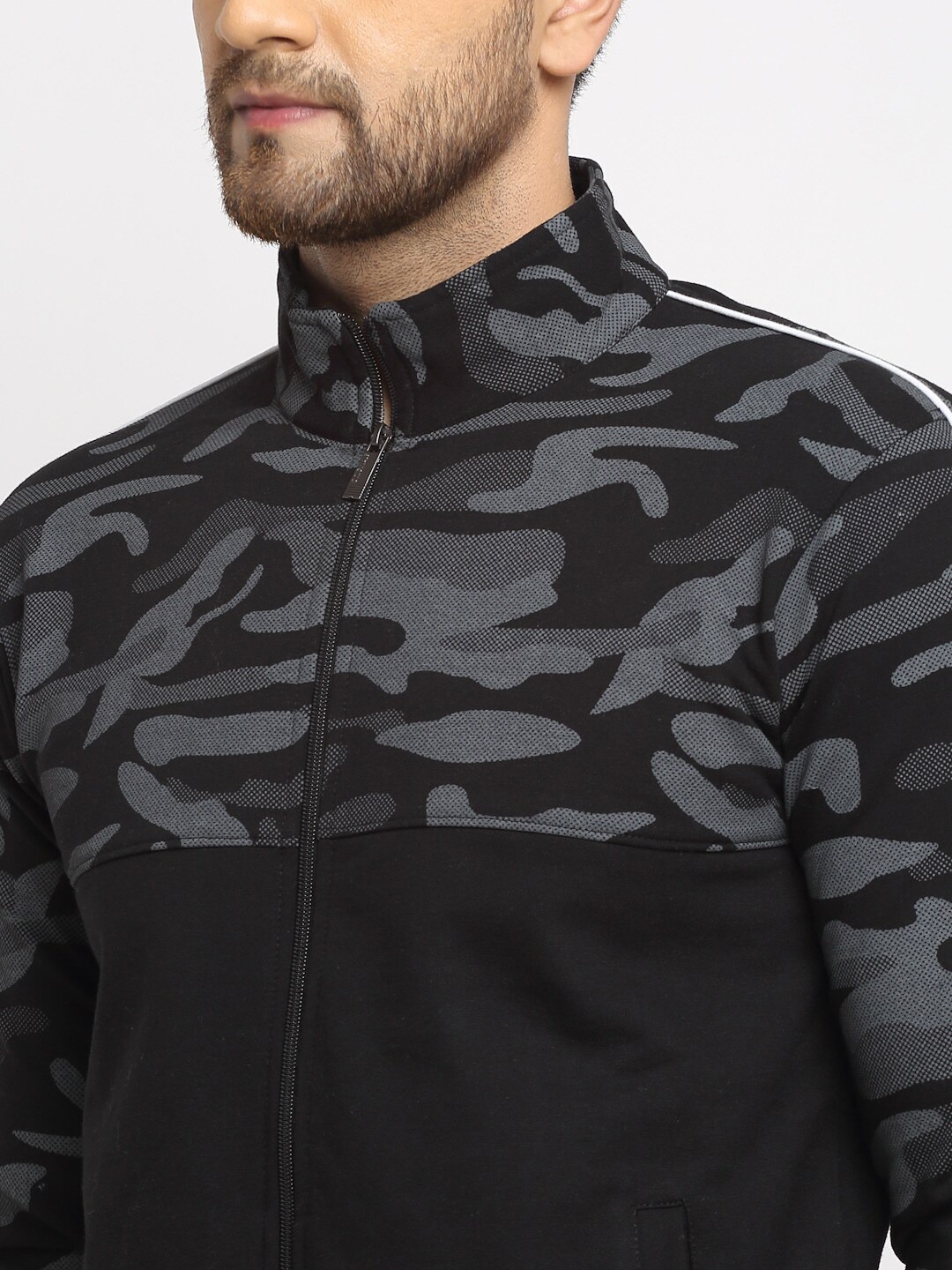 Clothing Tracksuits | Wild West Black & Grey Camouflage Printed Tracksuit - YW21822