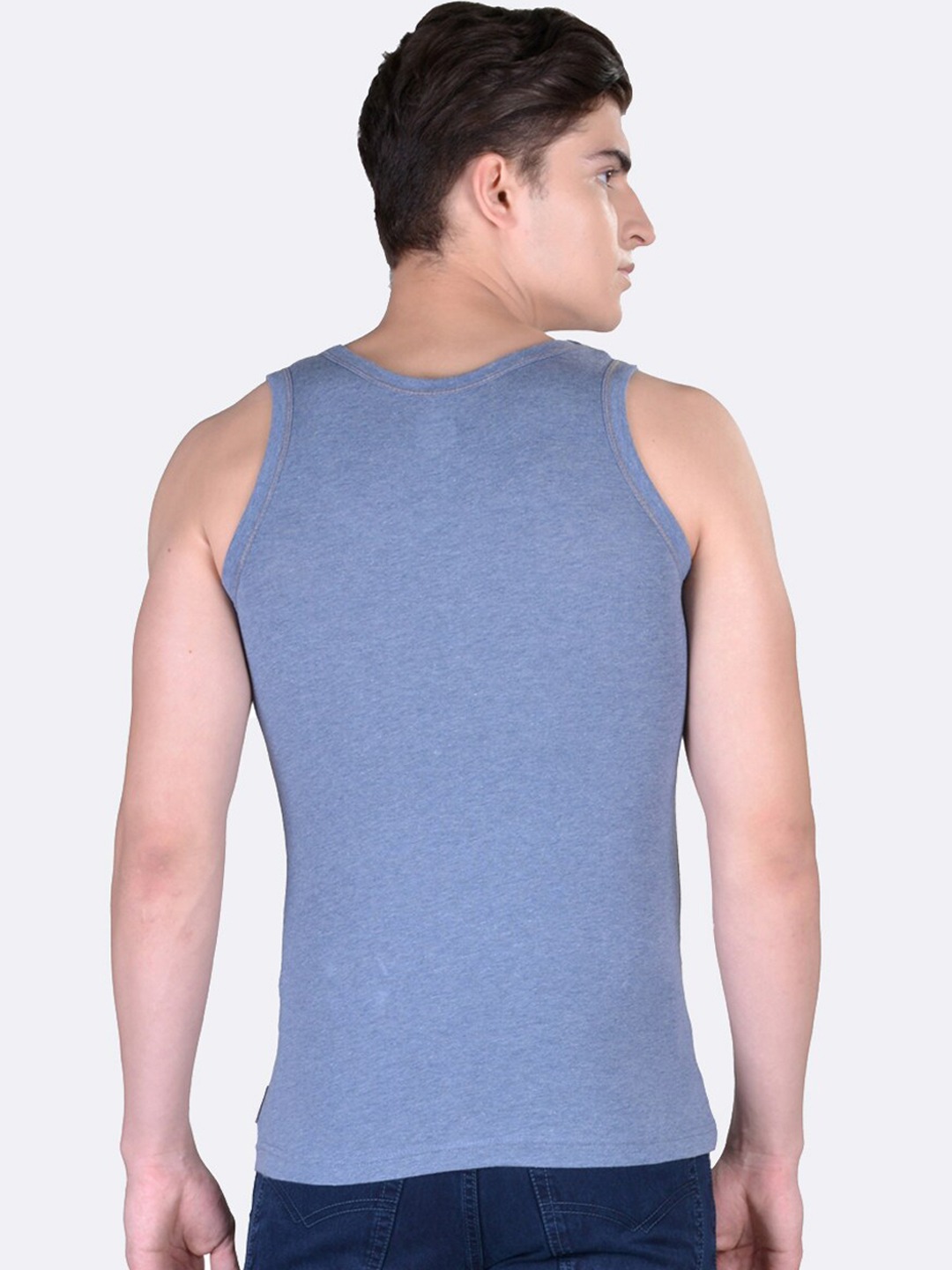 Clothing Innerwear Vests | Force NXT Men Pack Of 3 Blue Cotton Innerwear Vests - UH06018