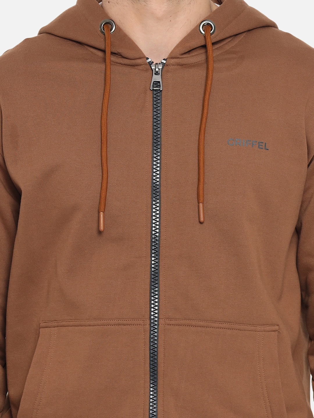 Clothing Tracksuits | GRIFFEL Men Brown Solid Cotton Tracksuit - JE03212