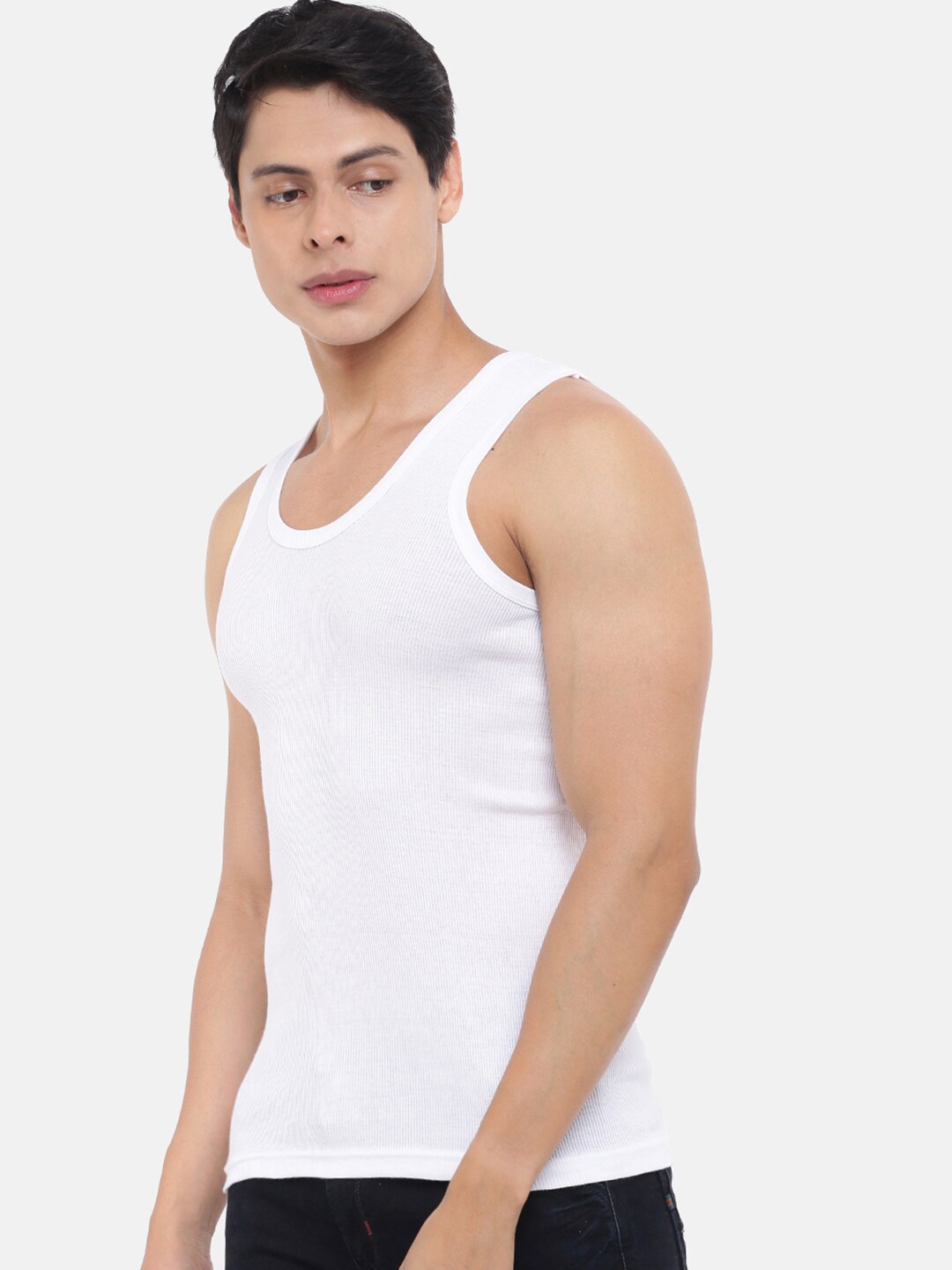 Clothing Innerwear Vests | Dollar Bigboss Men Pack of 4 White Solid Cotton Innerwear Vests MBVE-06-R2-DERBY - WO48406