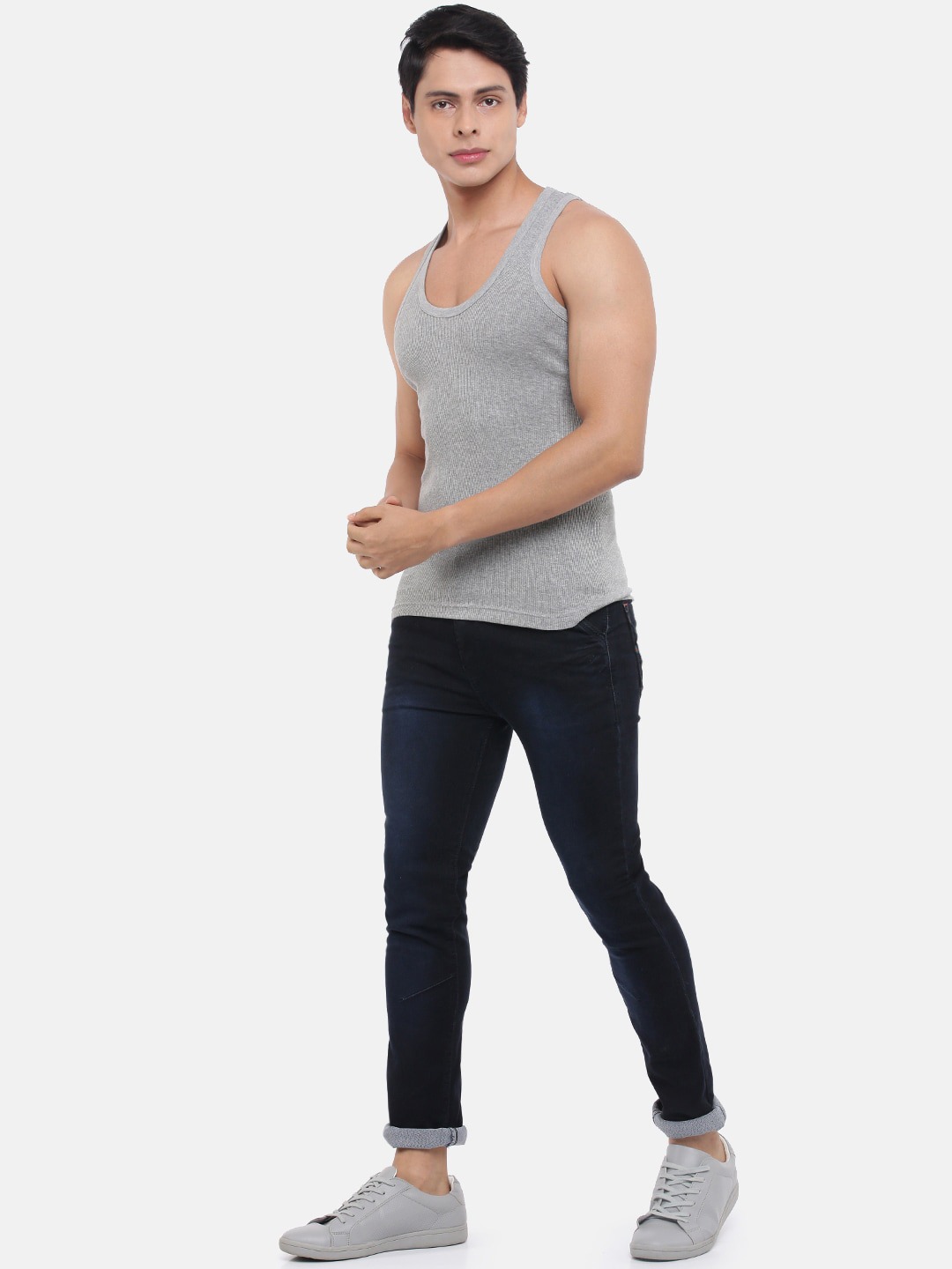 Clothing Innerwear Vests | Dollar Bigboss Men Pack Of 4 Solid Pure Combed Cotton Derby RN Basic Vests - IV30620