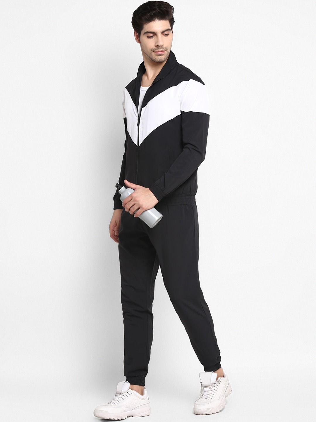 Clothing Tracksuits | OFF LIMITS Men Black & White Colourblocked Tracksuits - LD39017