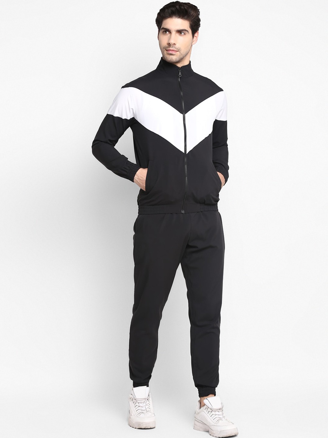 Clothing Tracksuits | OFF LIMITS Men Black & White Colourblocked Tracksuits - LD39017