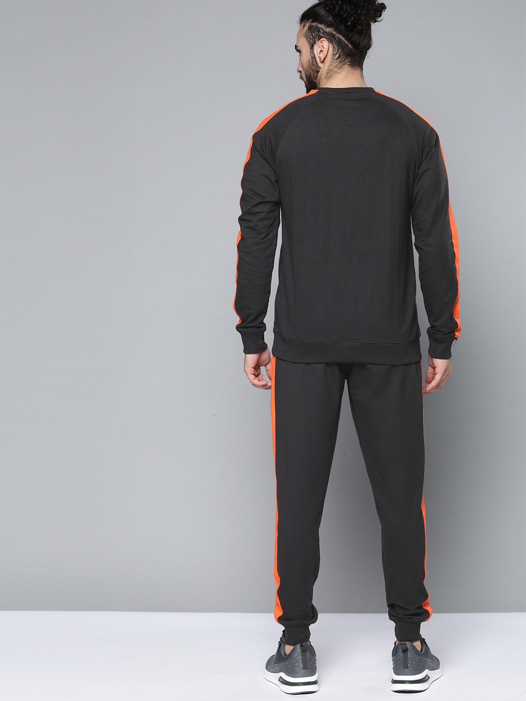 Clothing Tracksuits | Slazenger Men Charcoal Grey & Orange Solid Tracksuit - RA88765