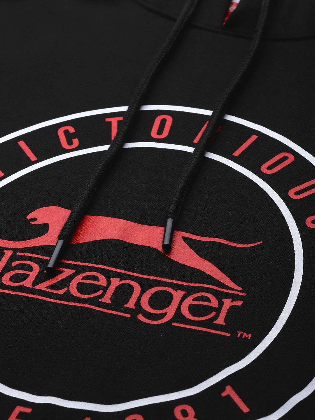 Clothing Tracksuits | Slazenger Men Black & Red Brand Logo Printed Hooded Athleisure Tracksuit - PE78922