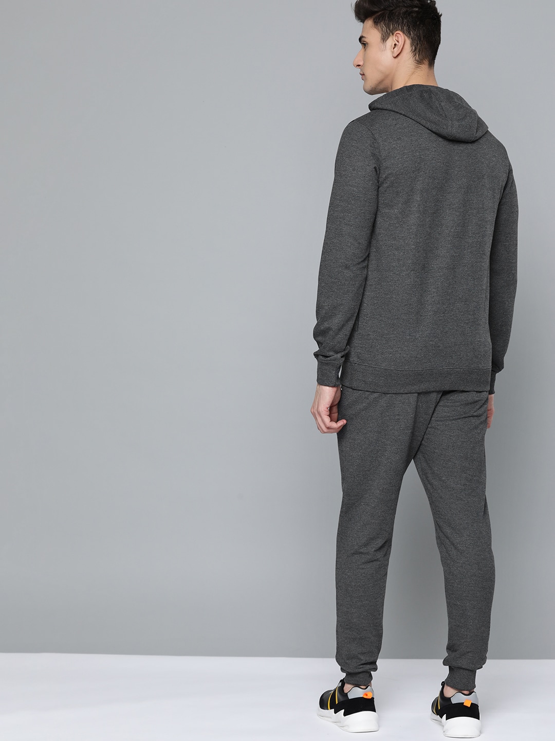 Clothing Tracksuits | Slazenger Men Charcoal Grey Brand Logo Printed Tracksuit - KY04715