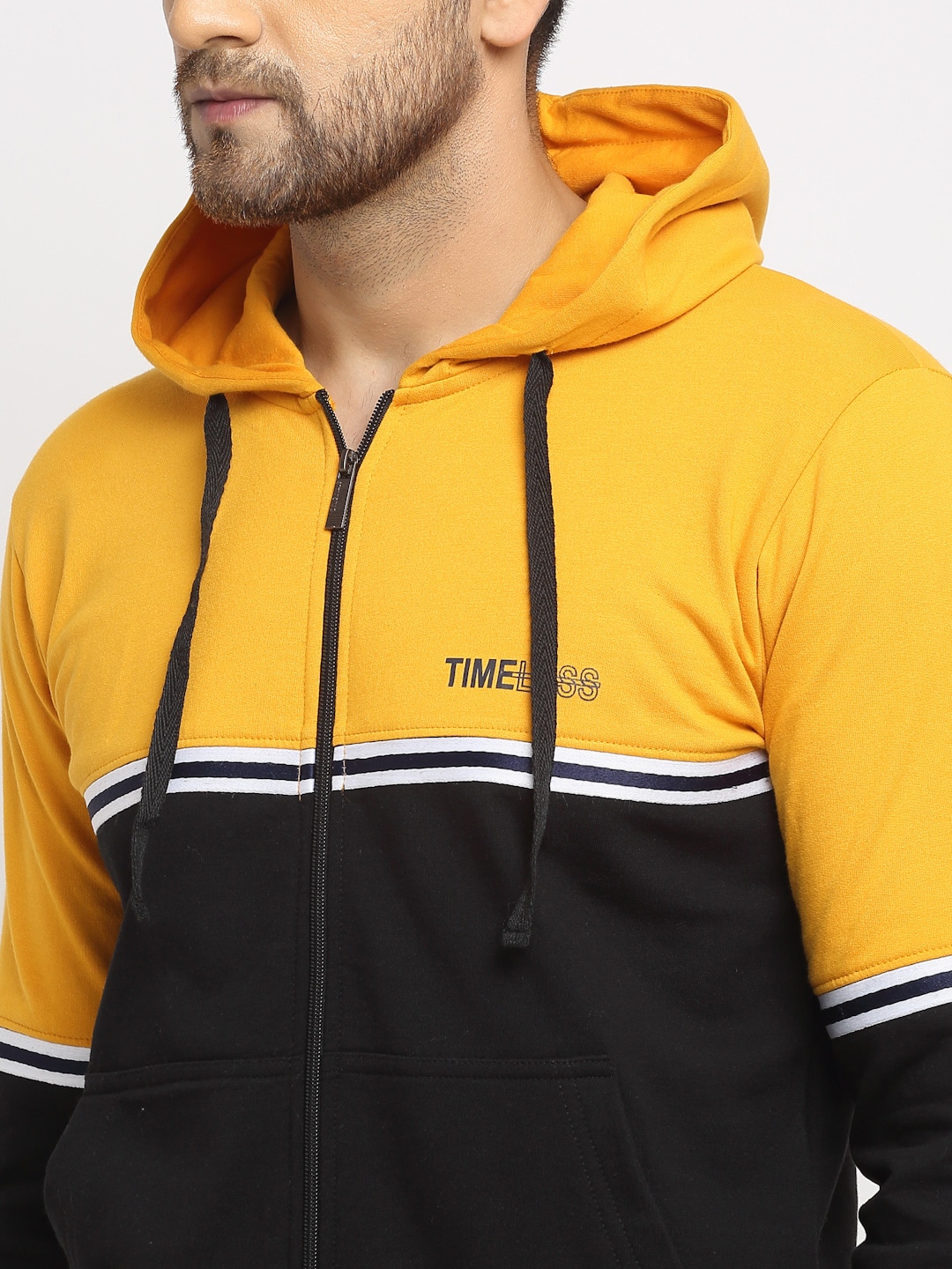 Clothing Tracksuits | WILD WEST Men Yellow & Black Colourblocked Knitted Tracksuit - EI54554