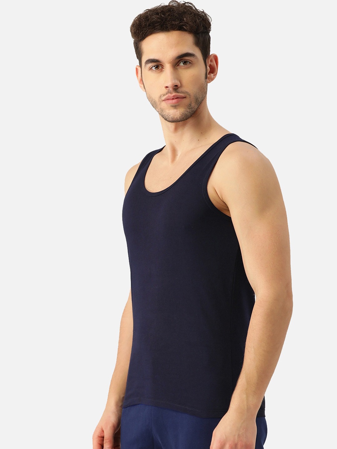 Clothing Innerwear Vests | ROMEO ROSSI Pack of 3 Navy Blue Round Neck Innerwear Vests - XG15242