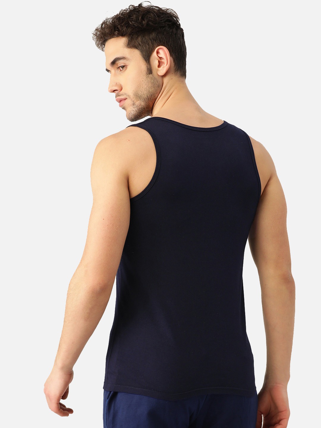 Clothing Innerwear Vests | ROMEO ROSSI Pack of 3 Navy Blue Round Neck Innerwear Vests - XG15242