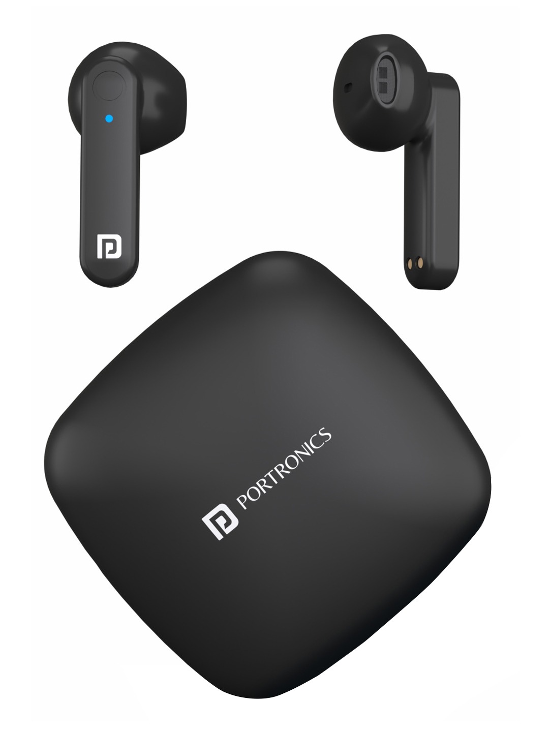 Accessories Headphones | Portronics Black Solid Harmonics Twins S2 Unisex Truly Wireless Sports Earbuds - HD40357