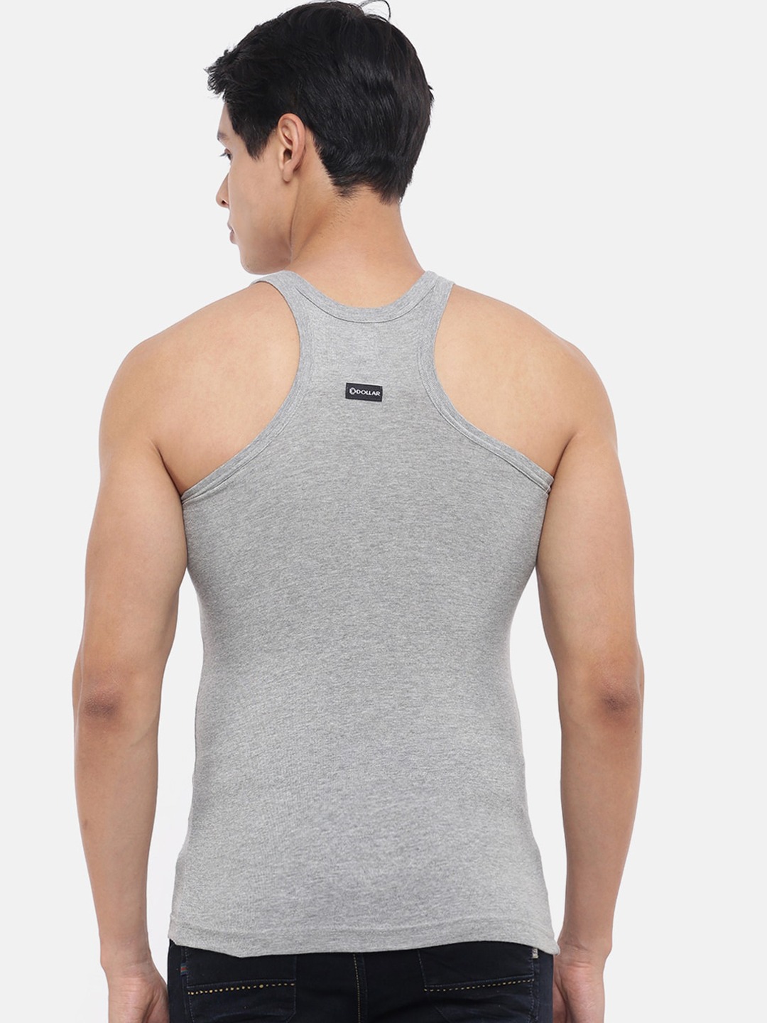 Clothing Innerwear Vests | Dollar Bigboss Men Pack Of 5 Assorted Cotton Loose-Fit Gym Vests - MN03952