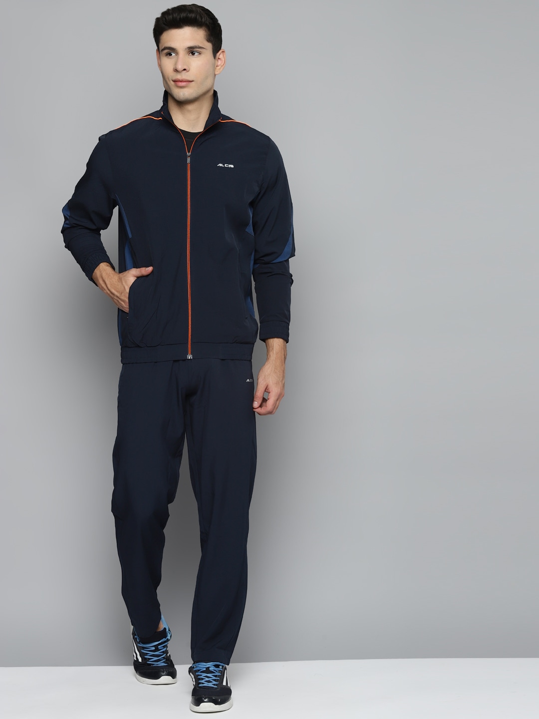 Clothing Tracksuits | Alcis Men Navy Blue Solid Tracksuits - ZQ81006