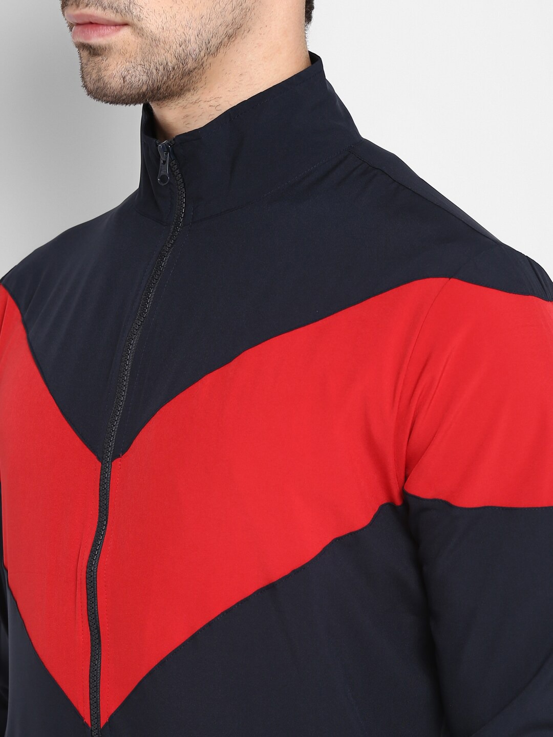 Clothing Tracksuits | OFF LIMITS Men Navy Blue & Red Colourblocked Tracksuits - NE36533