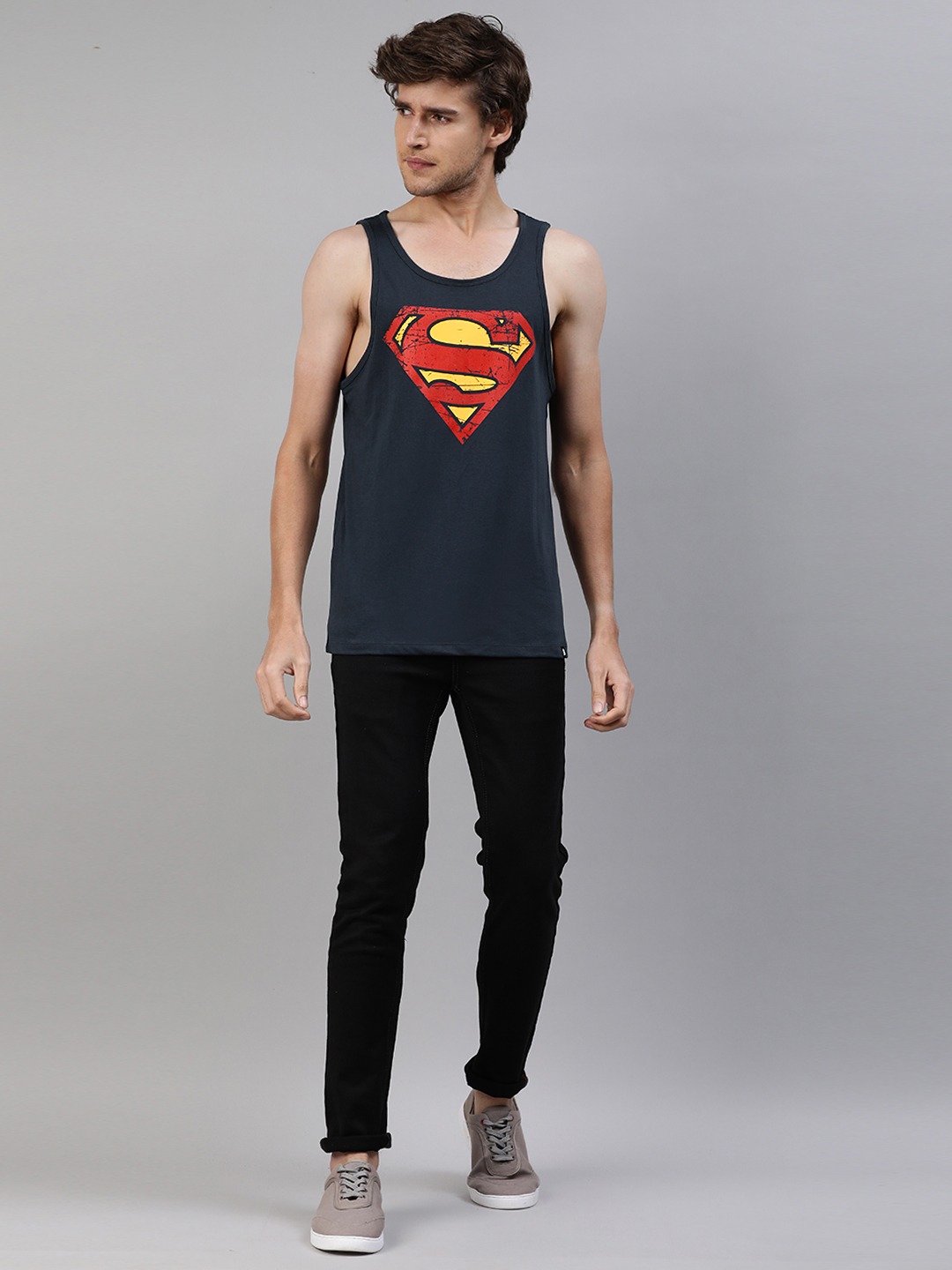 Clothing Innerwear Vests | The Souled Store Men Blue & Red Superman Printed Printed Tank Innerwear Vest - TR11085