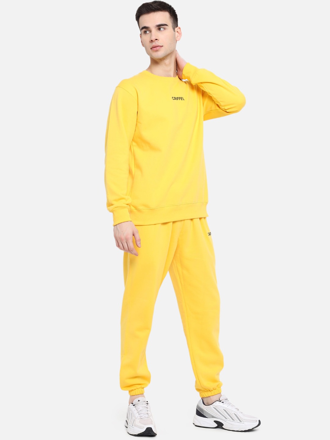 Clothing Tracksuits | GRIFFEL Men Yellow Solid Tracksuit - GU56203