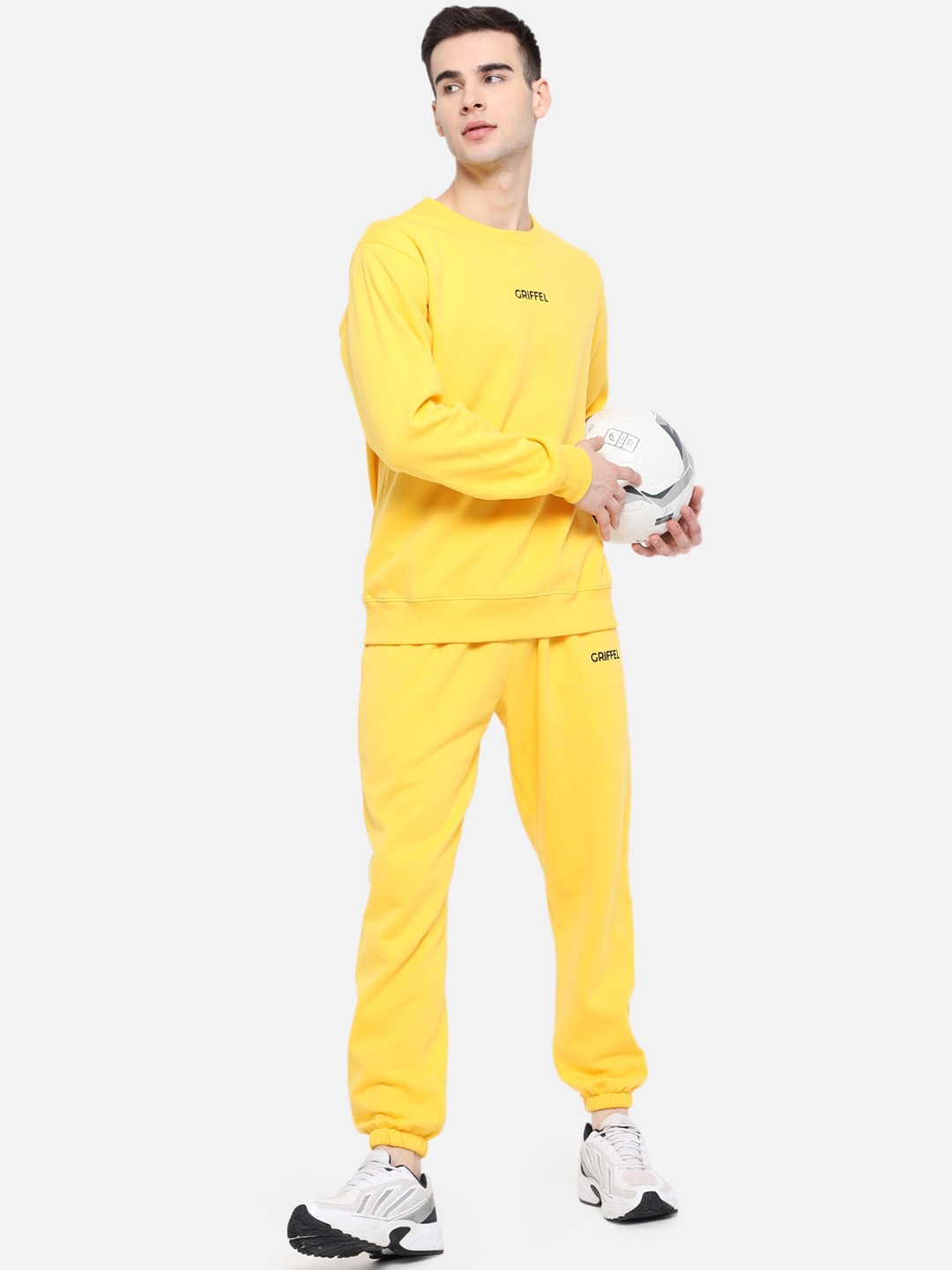 Clothing Tracksuits | GRIFFEL Men Yellow Solid Tracksuit - GU56203