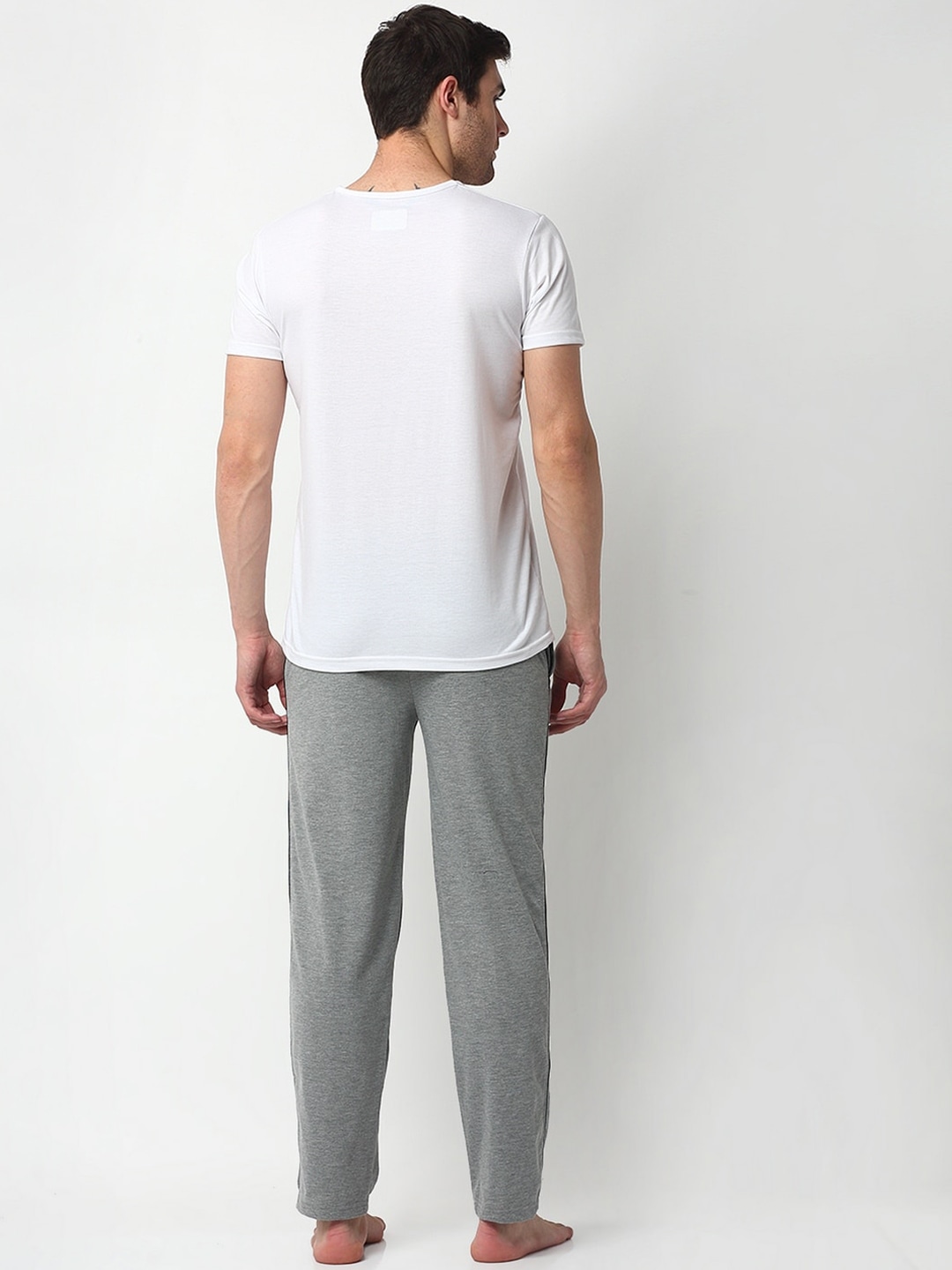 Clothing Tracksuits | Vimal Jonney Men White & Grey Cotton Blend Track Suit - ID23043
